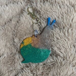 Colorful Snail pendant/keychain charm (handmade)